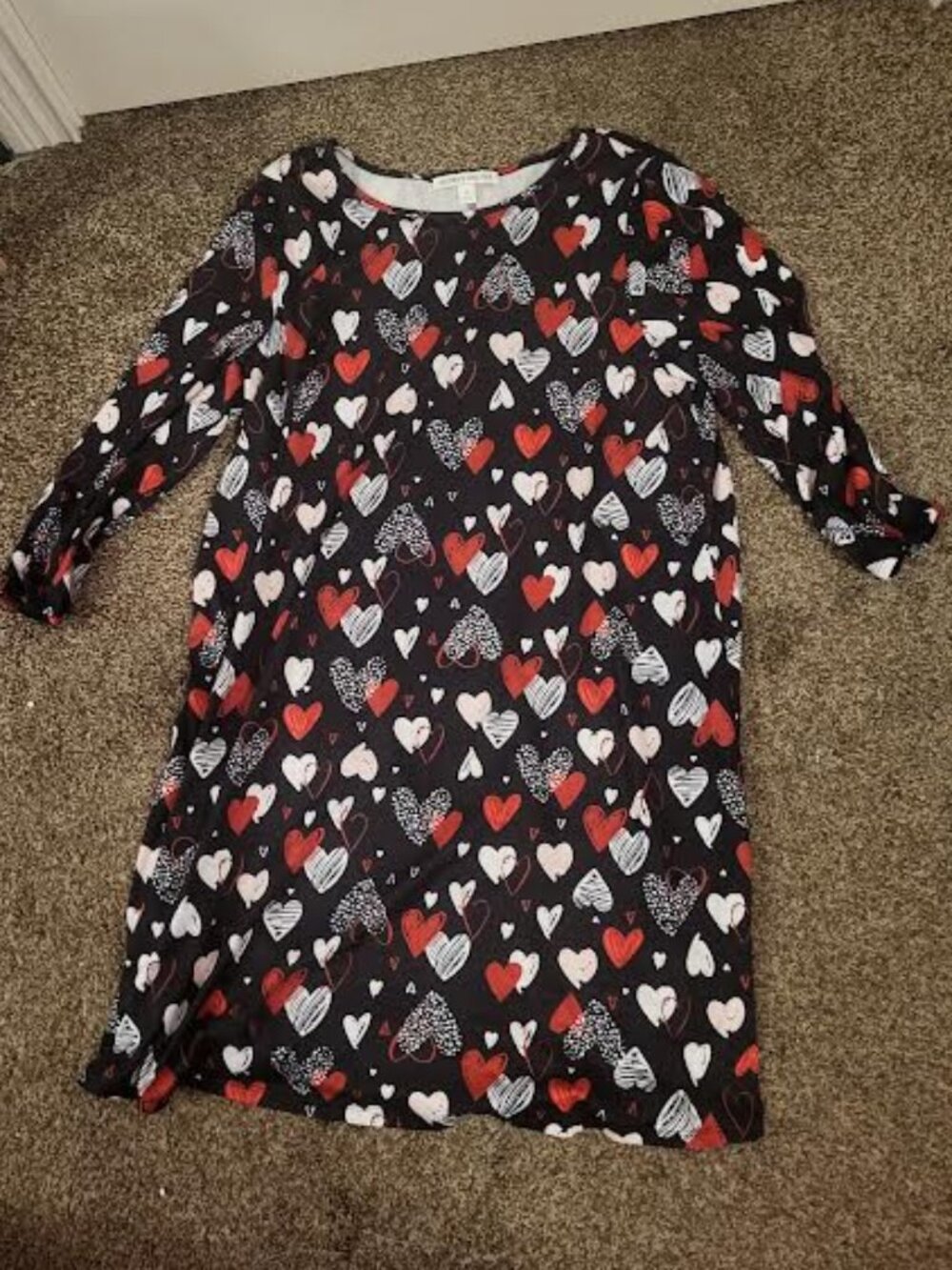 Womens Celebrate Together Black Red and White Heart Dress Size M